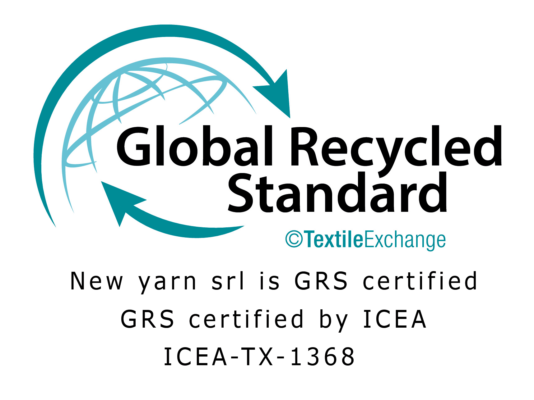 Global Recycled Standard logo — Certified by ICEA TX-1368